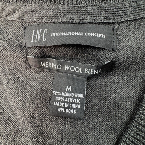 I.N.C. International Concepts Argyle Sweater Men Medium Merino Wool - Picture 2 of 10